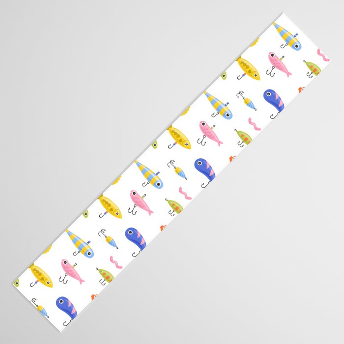Funny colorful fish lure cartoon art pattern Table Runner Gallery Image 3
