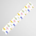 Funny colorful fish lure cartoon art pattern Table Runner Gallery Image 3