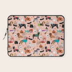 Dogs halloween costumes cute pumpkin ghost skeleton witch trick or treat Laptop Sleeve Gallery Image 1