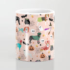 Dogs halloween costumes cute pumpkin ghost skeleton witch trick or treat Coffee Mug Gallery Image 4