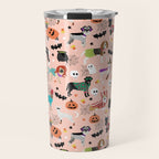 Dogs halloween costumes cute pumpkin ghost skeleton witch trick or treat Travel Mug Gallery Image 1