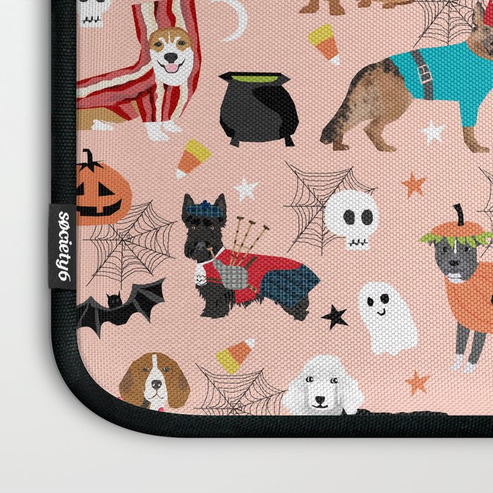 Dogs halloween costumes cute pumpkin ghost skeleton witch trick or treat Laptop Sleeve Gallery Image 3