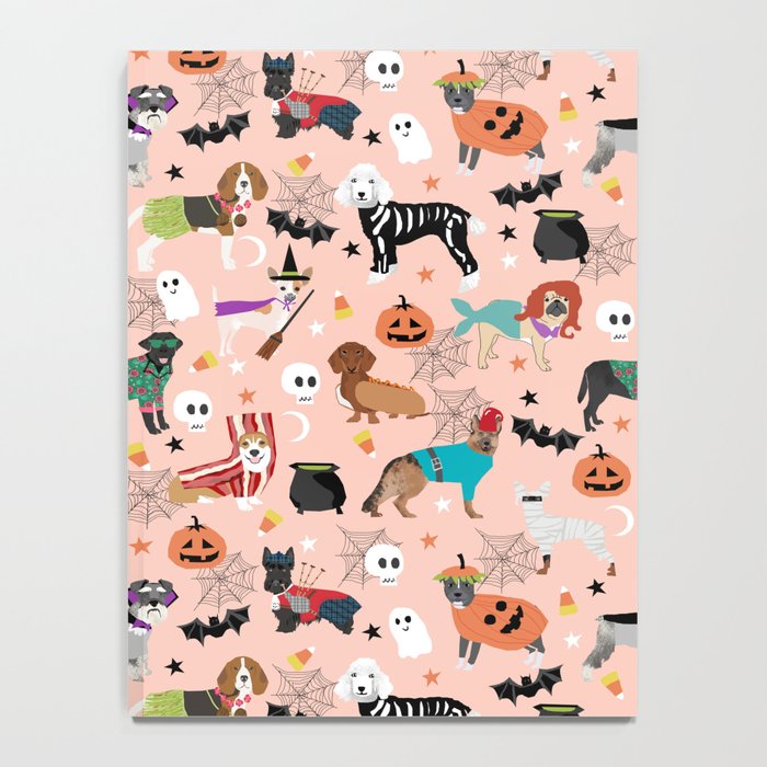 Dogs halloween costumes cute pumpkin ghost skeleton witch trick or treat Notebook Gallery Image 4