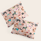 Dogs halloween costumes cute pumpkin ghost skeleton witch trick or treat Pillow Sham Gallery Image 3