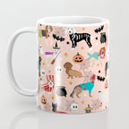 Dogs halloween costumes cute pumpkin ghost skeleton witch trick or treat Coffee Mug Gallery Image 3