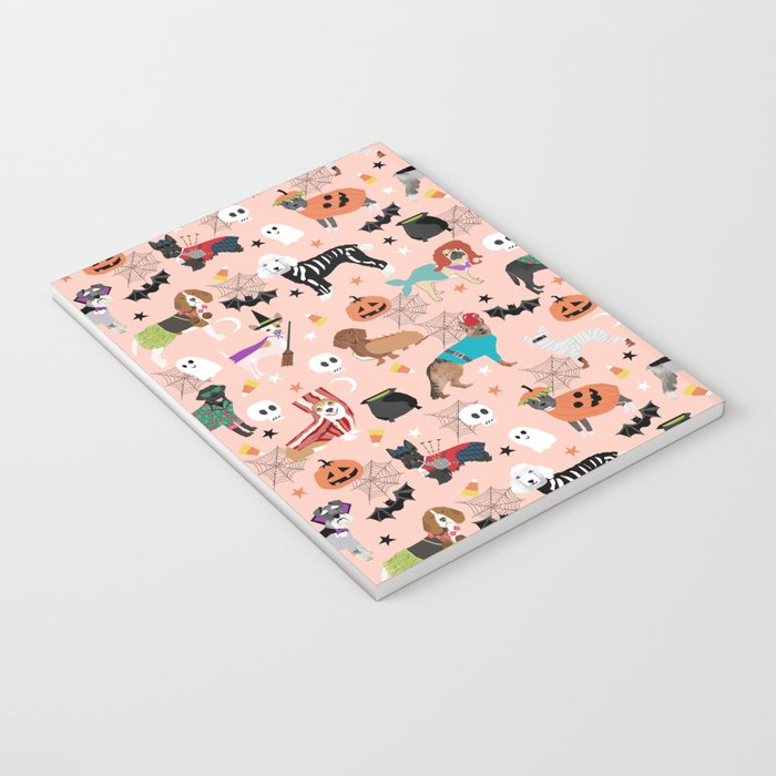 Dogs halloween costumes cute pumpkin ghost skeleton witch trick or treat Notebook Gallery Image 3