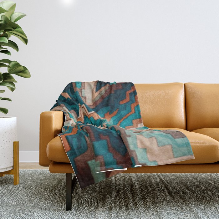 Abstract Geometric Southwest Throw Blanket Gallery Image 1
