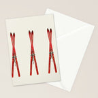 Vintage Skis Stationery Card Gallery Image 2