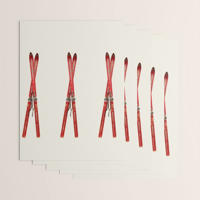 Vintage Skis Wrapping Paper Gallery Image 3