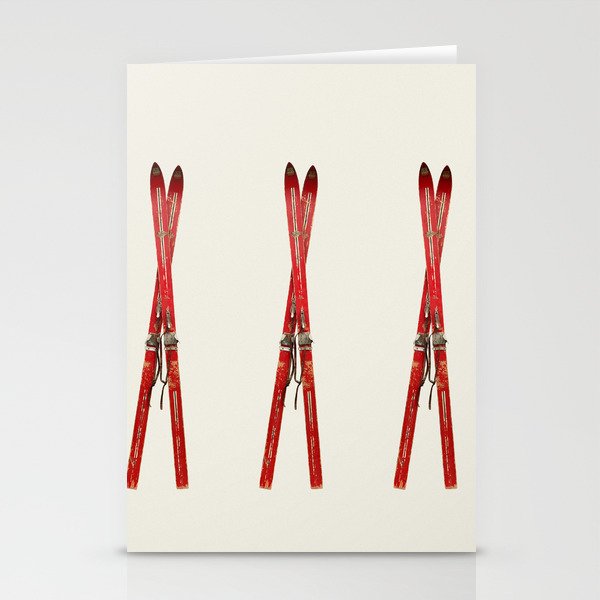 Vintage Skis Stationery Card Gallery Image 2
