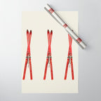 Vintage Skis Wrapping Paper Gallery Image 1