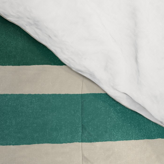 Blanket Stripe - vintage teal, green, brown, and red Comforter Gallery Image 4