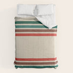 Blanket Stripe - vintage teal, green, brown, and red Comforter Gallery Image 6