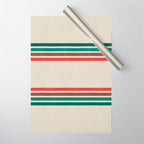 Blanket Stripe - vintage teal, green, brown, and red Wrapping Paper Gallery Image 1