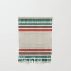 Blanket Stripe - vintage teal, green, brown, and red Wall Hanging Gallery Image 1