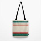 Blanket Stripe - vintage teal, green, brown, and red Tote Bag Gallery Image 2