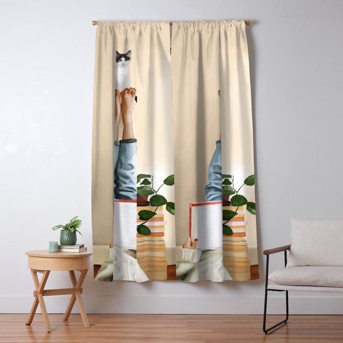 Paws and Prose Window Curtain Gallery Image 1