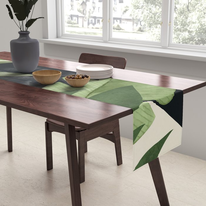 Abstract Art Tropical Leaves 38 Table Runner Gallery Image 2