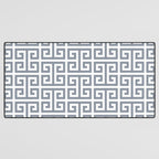 Large Steel Grey and White Greek Key Pattern Desk Mat Gallery Image 3