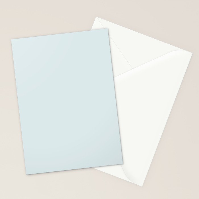 Pale Powder Blue Light Ice Blue Solid Color Stationery Card Gallery Image 2