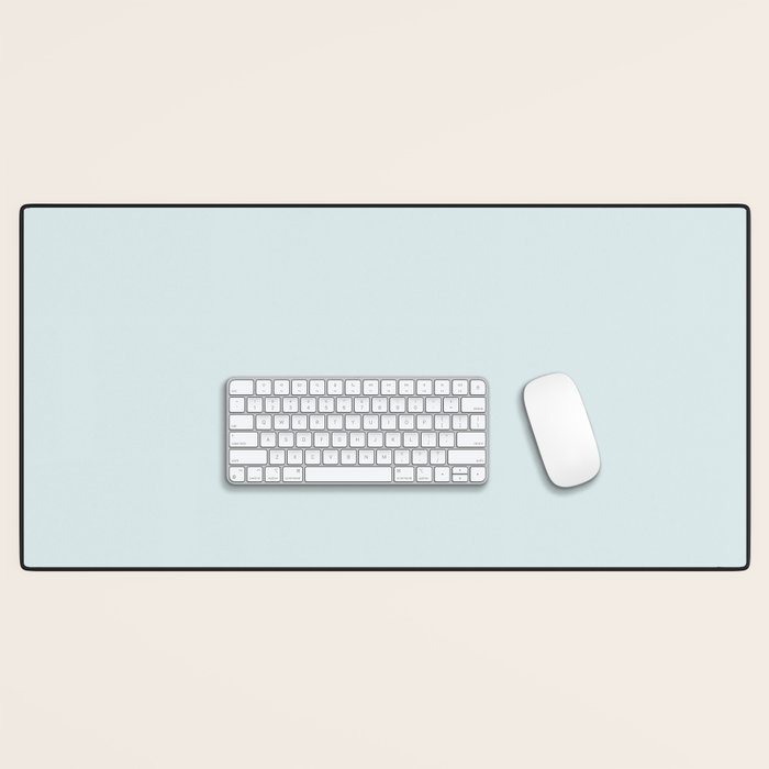 Pale Powder Blue Light Ice Blue Solid Color Desk Mat Gallery Image 1