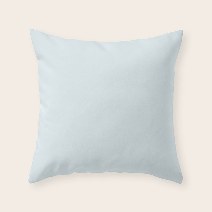Pale Powder Blue Light Ice Blue Solid Color Throw Pillow Gallery Image 1