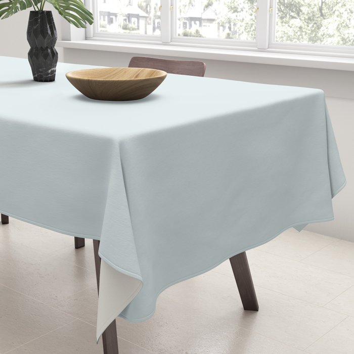 Pale Powder Blue Light Ice Blue Solid Color Tablecloth Gallery Image 3