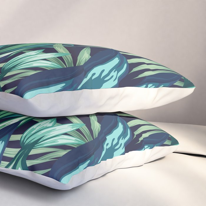 Tropical Jungle Colorful Garden, Floral Prints Pillow Sham Gallery Image 3