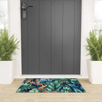 Tropical Jungle Colorful Garden, Floral Prints Welcome Mat Gallery Image 3
