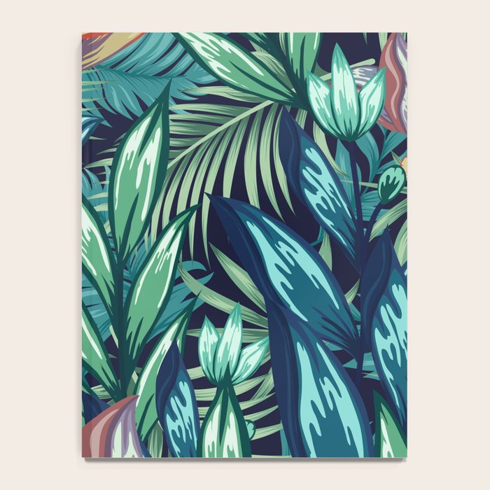 Tropical Jungle Colorful Garden, Floral Prints Notebook Gallery Image 4