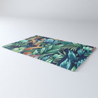 Tropical Jungle Colorful Garden, Floral Prints Rug Gallery Image 3