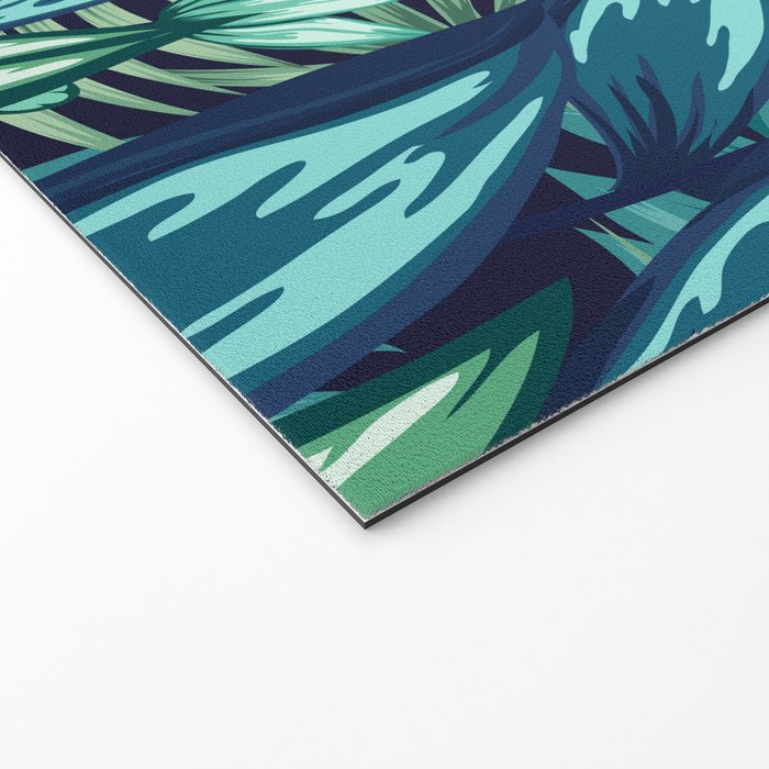 Tropical Jungle Colorful Garden, Floral Prints Welcome Mat Gallery Image 2