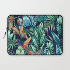 Tropical Jungle Colorful Garden, Floral Prints Laptop Sleeve Gallery Image 1