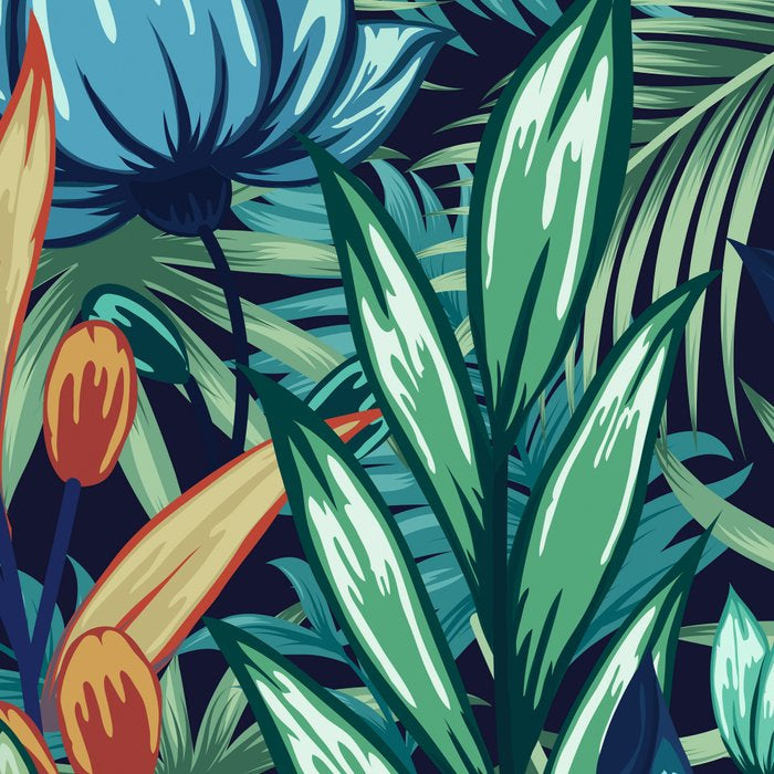 Tropical Jungle Colorful Garden, Floral Prints Coffee Mug Gallery Image 2