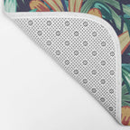 Tropical Jungle Colorful Garden, Floral Prints Bath Mat Gallery Image 2