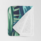 Tropical Jungle Colorful Garden, Floral Prints Throw Blanket Gallery Image 3