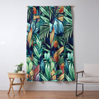 Tropical Jungle Colorful Garden, Floral Prints Window Curtain Gallery Image 5