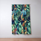 Tropical Jungle Colorful Garden, Floral Prints Window Curtain Gallery Image 3