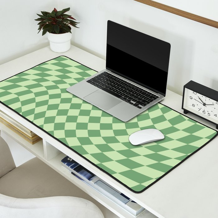 Forest Green Check Desk Mat Gallery Image 2