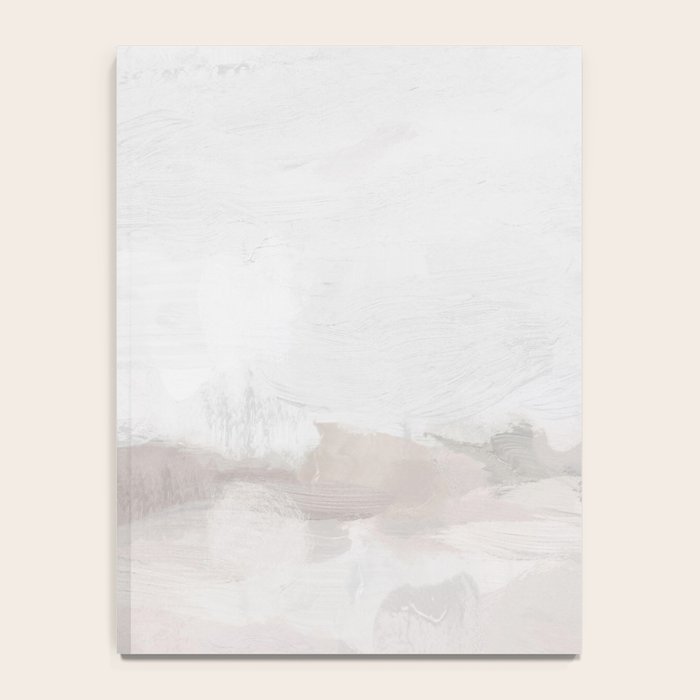Sands of Time III - Neutral White Beige Gray Sandy Beach Ocean Gray Cloud Abstract Nature Painting Notebook Gallery Image 4