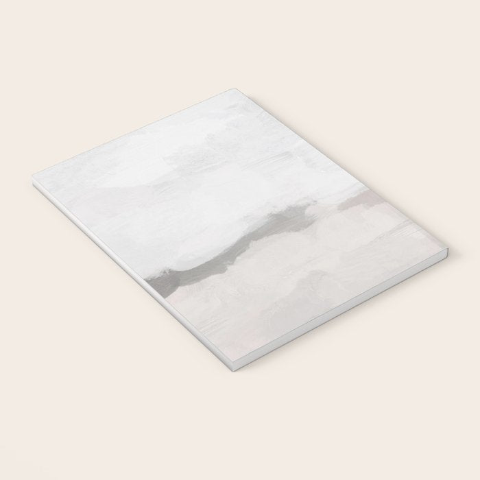 Sands of Time III - Neutral White Beige Gray Sandy Beach Ocean Gray Cloud Abstract Nature Painting Notebook Gallery Image 3