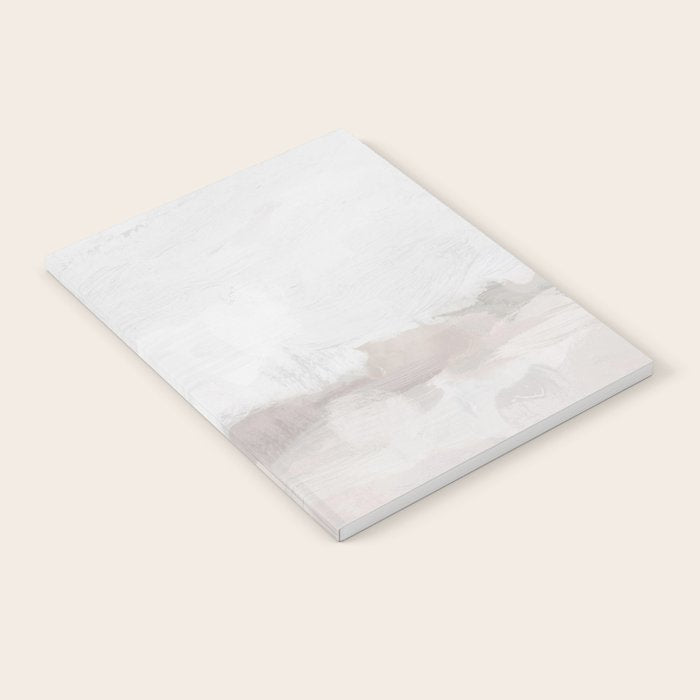 Sands of Time III - Neutral White Beige Gray Sandy Beach Ocean Gray Cloud Abstract Nature Painting Notebook Gallery Image 1