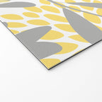 Floral Prints, Leaves and Blooms, Gray, Yellow and Aqua Welcome Mat Gallery Image 2