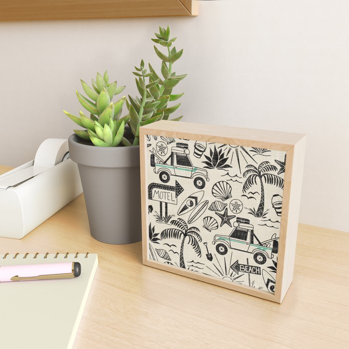 Baja - black and teal Mini Art Print Gallery Image 2