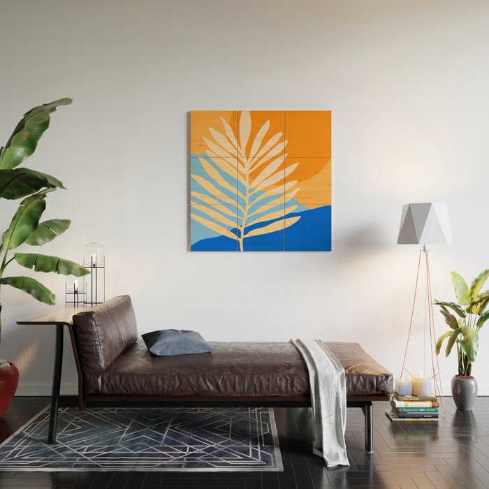 Tropical Beach at Sunset Wood Wall Art Gallery Image 2