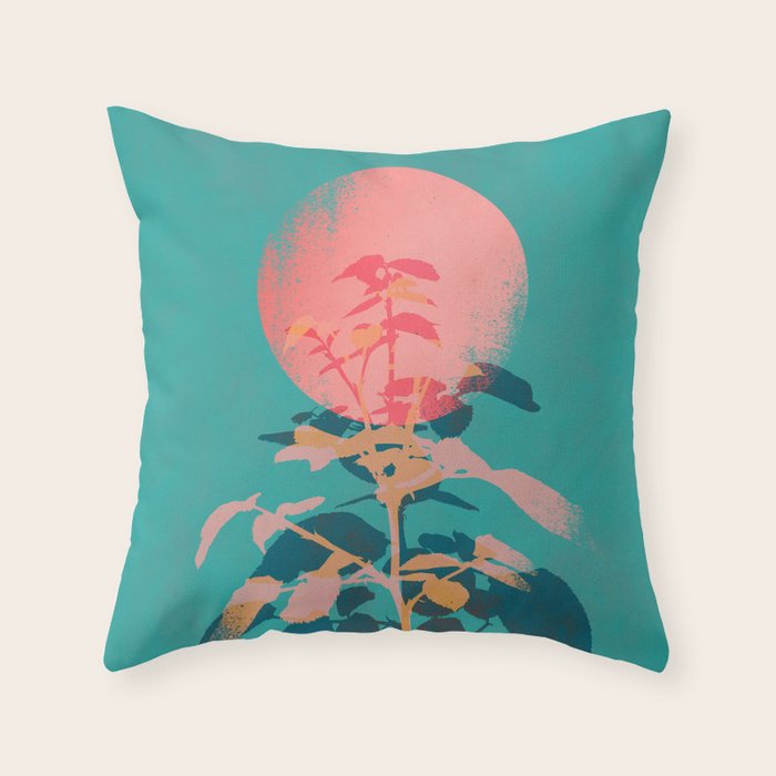 Flower noir Throw Pillow Gallery Image 6
