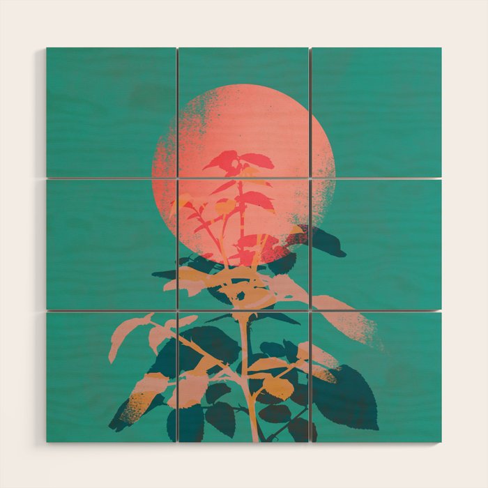 Flower noir Wood Wall Art Gallery Image 1