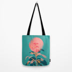 Flower noir Tote Bag Gallery Image 2