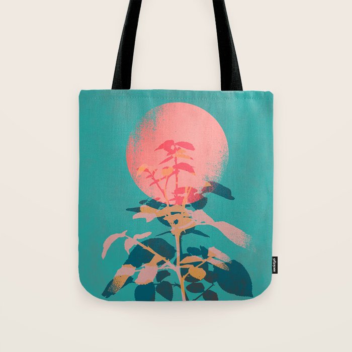 Flower noir Tote Bag Gallery Image 1
