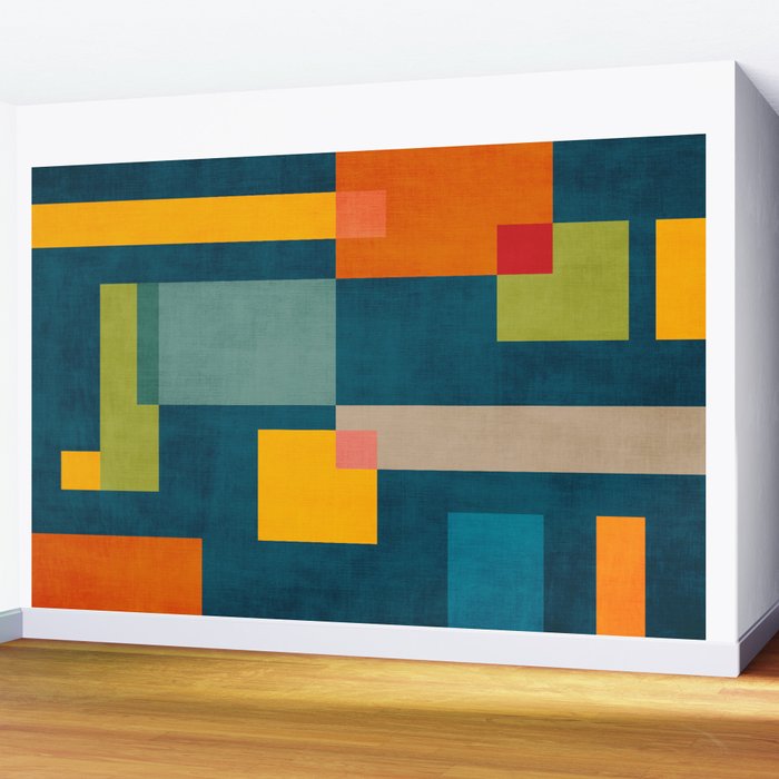 Geometric Colorful Modern Design Artwork  Wall Mural Gallery Image 2